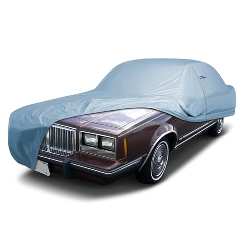 Image of iCarCover Car Cover Waterproof All Weather for 1982-1986 Pontiac Bonneville | Heavy Duty Custom Fit Hail UV Sun Rain Snow Dust Protection Covers for Automobiles Outdoor Indoor Full Exterior (Sky Gray)
