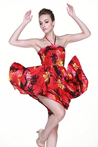 Image of Hawaii Hangover Family Matching Hawaiian Clothes, Sunset Red | Family matching Hawaiian outfits, Sunset Red, lightweight rayon, machine washable, tropical floral print, luaus, cruises