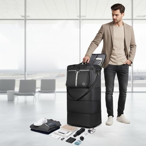 Bolsa de lona con ruedas e impermeable que se pliega para ahorrar espacio 6