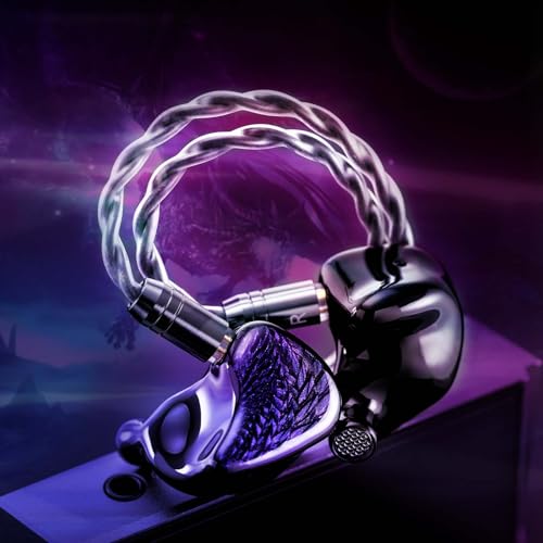 Image of Kinera Celest Wyvern Black HiFi in Ear Monitor Earphones, 10mm LCP Diaphragm Dynamic Driver IEM Headphoens, In-Ear Wired Gaming Earbuds with Harman Target Tuning, 2 Pin Detachable Cable (3.5mm)