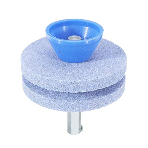 Jasmin FS 2 or 4 Layers Grinding Wheel Lawn Mower Sharpener Lawnmower Blade Sharpen Stone (Color : Blue)