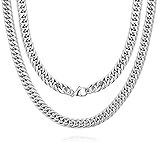 High Polished 5MM 22 inches Stainless Steel Double Curb Chain Necklace Franco Cuban Chain Mens Womens