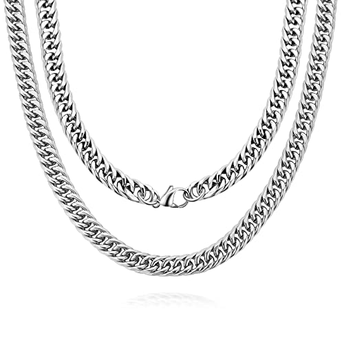 Stainless Steel Chain for Men Cuban Curb Link Chains Necklace for Men Jewelry 5 MM 22 Inches