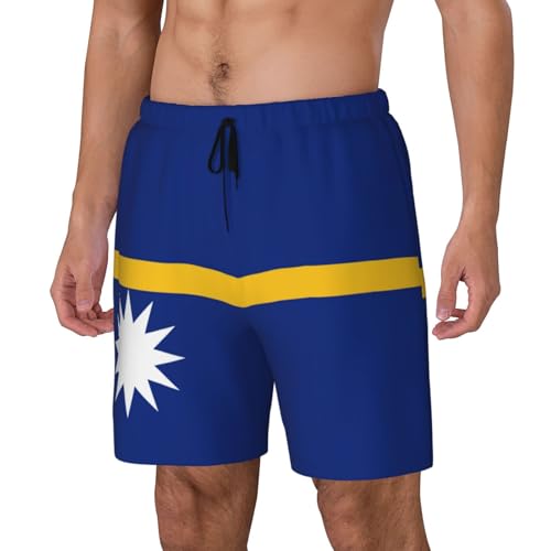 Short de bain double couche EdWal imprimé drapeau de Nauru pour homme