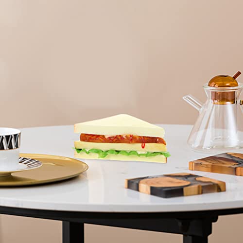 NOLITOY 6pcs Artificial Sandwich, Fake Bread Simulation Food Model for Kitchen Shop Boulangerie Display Photo Prop