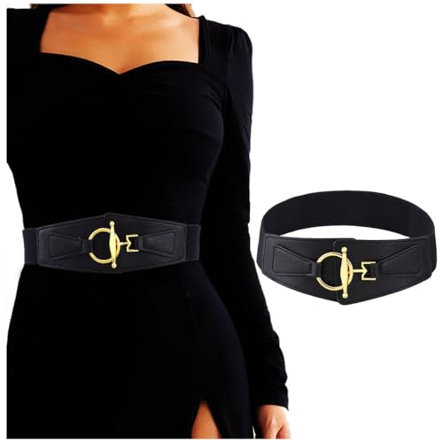 Yalice Women Wide Elastic Belt Stretch Waist Belt for Dresses Thick Leather Belts Cosplay Waistband