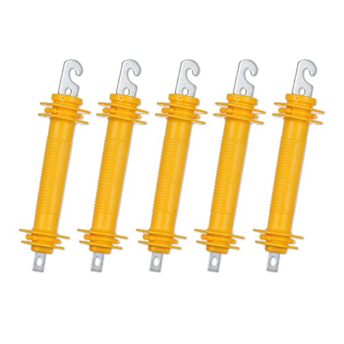FENCE SHOCK 5PCS Electric Fence Synthetic Rubbergate Rubber Gate Handle Heavy Stamped Steel Hook Yellow