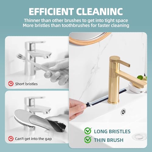 Image of 12 Pack Cleaning Brush Set - Hard Bristle Crevice Cleaning Brush - Multifunctional Gap Scrub Brush - Home Essentials for Kitchen Bathroom, Windows Faucets Grout & Car