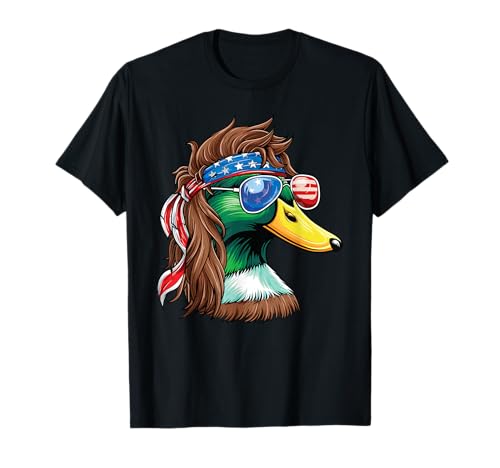4th of July Duck Shirt USA Flag Funny Patriotic Duck T-Shirt