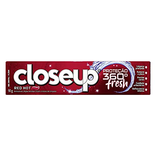 Close Up Creme Dental em Gel Closeup Proteção 360º Fresh Red Hot 90g, Branco
