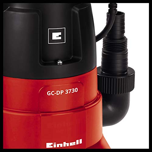 Einhell Schmutzwasserpumpe GC-DP 3730 (370 W, Ø30 mm Fremdkörper, 9.000 L/h Fördermenge, Schwimmerschalter, Tragegriff, Kabelaufwicklung, Universalanschluss)