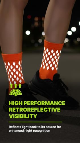 Image of ReflecToes Reflective Socks for cycling and running - 330 Candle Power High Visibility Night Safety Gear - Biomotion Support