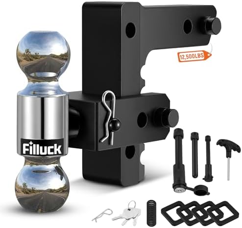 Adjustable Trailer Hitch Fits 2" Receiver, 2" & 2-5/16"(12,500 LB...
