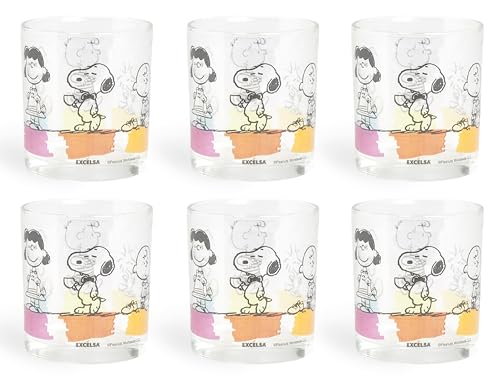 COMPOSIZIONE: il set comprende 6 bicchieri in vetro trasparente Ø 7 cm, altezza 8,5 cm e capacità di 25 cl