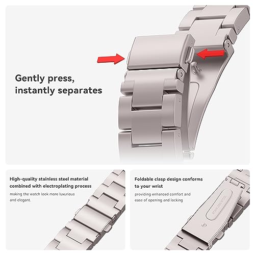 Image of Musk-MSKR Watch Bands for Women Compatible with Apple Watch Band 38mm 40mm 41mm 42mm 44mm 45mm 46mm 49mm Adjustable Metal Band Cowboy Steel Chain Bracelet for iWatch Series 1 /2 /3 /4 /5 /6 /7 /8 /9 /10 /11 /SE