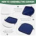 Outdoor Chair Cushions Set of 4: Waterproof & Fade Resistant Patio Furniture Cushions - 17 x 16 x 2 Inch Non Slip Round Corner Seat Cushion Pads with Removable Cover for Garden Yard Lawn, Navy Blue