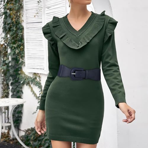 Vintage Stretch Waist Belt - Leather Buckle Dress Belt for Women's Formal Wear3