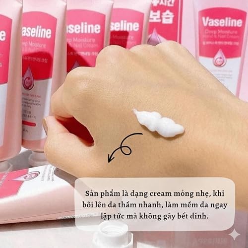 Image of Vaseline 24H Deep Moisture Hand & Nail Cream Made in Korea - Intensive Hydration for Extremely Dry Skin - 60ml Tube