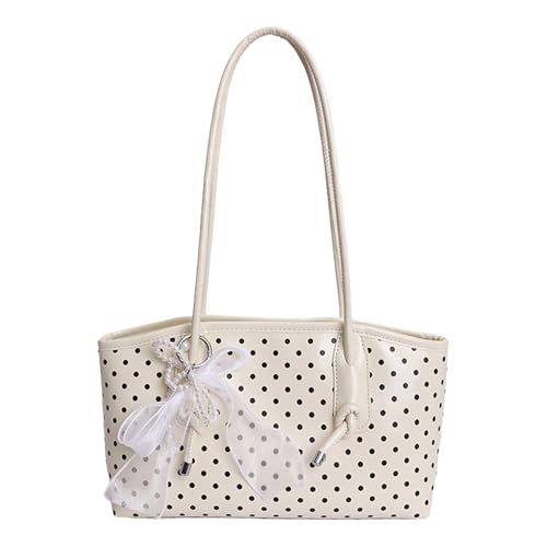 Sac à pois cabas femme en cuir avec grand compartiment pour le travail