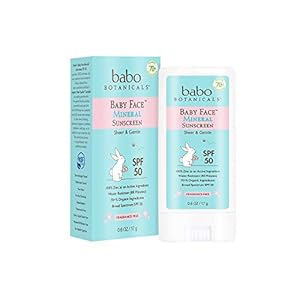 Babo Botanicals Baby Face Mineral Sunscreen Stick SPF 50 – with 70+% Organic Ingredients & Zinc Active – Water-Resistant…