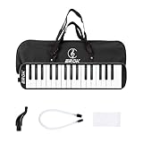 EROK 32 Keys Melodica Keyboard Instrument - Portable with Carrying Bag, Ideal for Beginners & Adults Gift (Black)