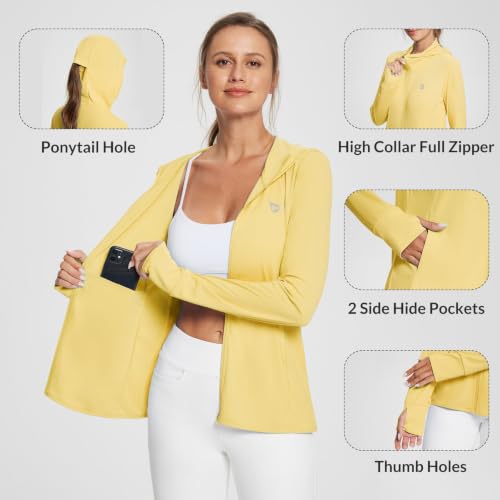 Image of baleaf Women's Sun Protection Jacket Hoodie Clothing Lightweight Long Sleeve Sun Cover Up Shirt