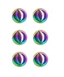 6pc Pack Plain Replacement Balls Threaded Surgical Steel (16g, 3mm, Rainbow Anodized)