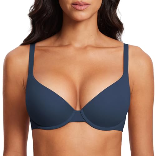 Image of DOBREVA Women's Push Up T-Shirt Bra Underwire Padded Bras Plunge Full Coverage