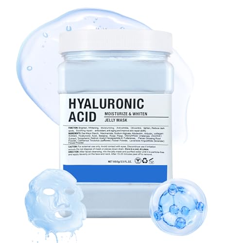 Jelly Mask for Facials Professional Hydrating & Moisturizing Peel-Off Gel Jelly Face Mask Skin Care for Deep Hydration & Glow Professional Spa Use for All Skin Types 23 Fl Oz (Hyaluronic Acid)