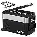 ICECO JP40 Pro 12 Volt Refrigerator Powered by SECOP, Portable Fridge With Multi-Directional Lid, -4°F to 68°F, DC 12/24V, AC 110/240V, For Truck, RV, Car, With Slide Mount