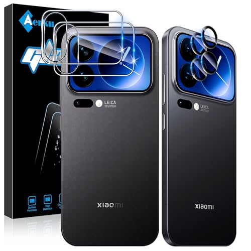 Aerku Verre Trempé pour Xiaomi Mi 17 Pro Max, 2 Pièces Protection Écran Arrière, 2 Pièces Caméra Protecteur, 9H Dureté Vitre Film, Sans Bulles...