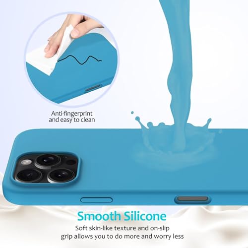 Image of FIRST MART Silicone Back Case for iPhone 16 Pro, Soft-Touch Phone Back Cover for Apple iPhone 16 Pro - Blue