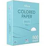 Colored Blue Paper 500-Sheets - 8.5 x 11, Arts & Crafts, DIY Projects - School & Office Supplies - Pastel Copy Paper, 1 Ream, Made in the USA