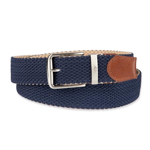 DOCKERS mens Reversible Stretch Fabric Braid Belt - Summer Belt, Golf Belt, Nautical3