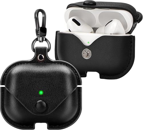 For airpods pro ケース カバー 革【ESEENN】対応 air pods pro PU革 イタリアンレザー 式 全面保護 落下防止 耐衝撃 キズ防止損失を防ぐ(キーホルダー付き)充電便利 装着充電可能 LEDライト可視 ワイヤレス充電対応