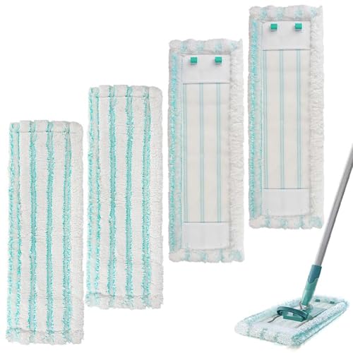 CLTPY 4 Pack Ersatz-Wischbezüge für Leifheit Profi XL Micro Duo / Profi XL Cotton Plus Mikrofaser Wischbezüge für Alle Böden Effiziente Saugfähiger Flecken Schnell Entfernen