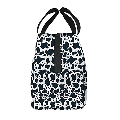 Cow Print Bag Womens Lunch Box Portable Insulated Leakproof Lunch Bags For Girls Thermal Cooler Bag Reusable Kids Lunch Tote Bag For School Office Work Picnic Beach #TOP3