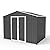 GLANZEND 6Ft x 8Ft Outdoor Metal Storage Shed, Anti-Corrosion Utility Garden Shed Tool House with Lockable Double Doors & Vents, Waterproof Storage for Backyard Patio Lawn, Grey&White