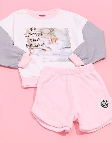 Barbie Pajamas for Girls Cotton Top and Fleece Bottom Pink Pj Set2