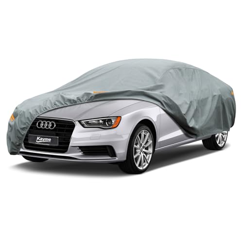 Image of Kayme Heavy Duty Car Cover Custom Fit Audi A3 Sedan Waterproof All Weather for Automobiles, Full Exterior Covers Sun Rain UV Protection.（Deliver About 3-10 Days）