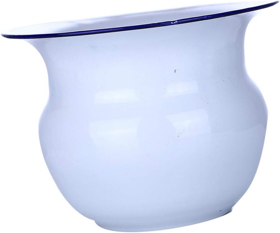 DOITOOL Portable Toilet Enamel Chamber Pot Bedpan for Children and Adults 8.58 Inch Thickened Spittoon for Home Bedroom Use Durable Urinal Accessory