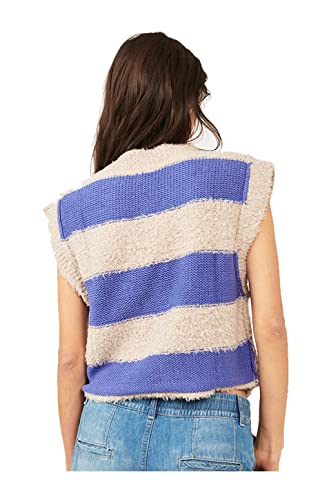Free People Women's Diamonds For Days Vest, Blue Moon Combo, SM2