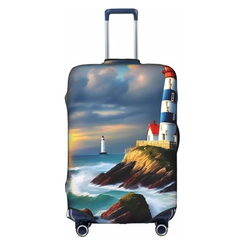 Housse de protection élastique pour valise anti-rayures Lighthouse blanche