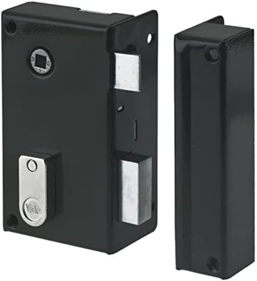 Vertical Wall Lock with Fouillot – 44 mm Axle, Square 7 mm – Right Hand Door Installation – Ideal for All Types of Interior Communication Doors – Durable Steel – 2 Keys – Khaki