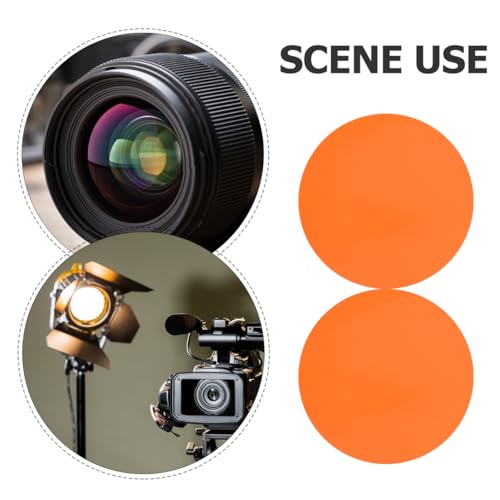 Angoily 10 Stück Farbfolien Gel Filter Film Folie Hitzebeständig für Lampen Farben Farbfolien Gel Runder Kopf Sonnenuntergangsfolie für Foto Lampe Studio Strobe