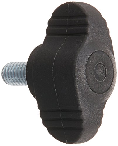 Kipp 06652-005X10 Novo·Grip Thermoplastic Mini Wing with M5 External Thread, Metric, Steel Stud, 28 mm Diameter, 10 mm Screw Length, Grey (Pack of 10)