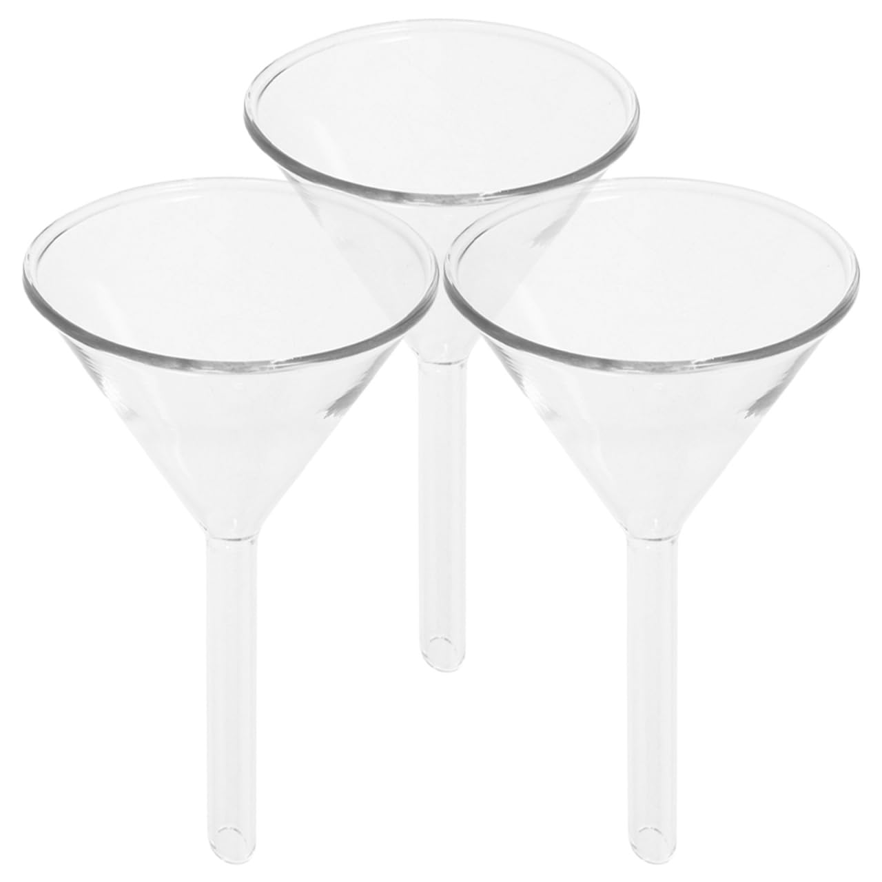 ULTECHNOVO 3er Set Glastrichter Ø61mm Labortrichter aus Borosilikatglas Hochtemperaturbeständig Kleiner Trichter für Labor Ätherische Öle und Parfüm Abfüllen Glas Trichter Set