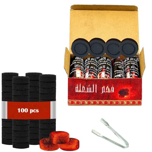 Image of SIGNAMIO Quick Light Charcoal Tablets - for Incense & Bakhoor | Long Lasting - Burn Time Up to 45 Minutes - Pack of 10 Roll (100 DISC) DN-1