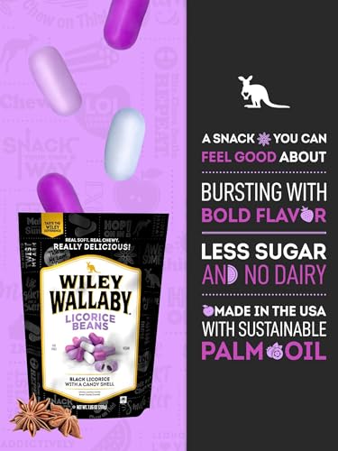 Wiley Wallaby 7.05 Ounce Classic Black Gourmet Australian Style Soft & Chewy Licorice Candy Bean thumb #2