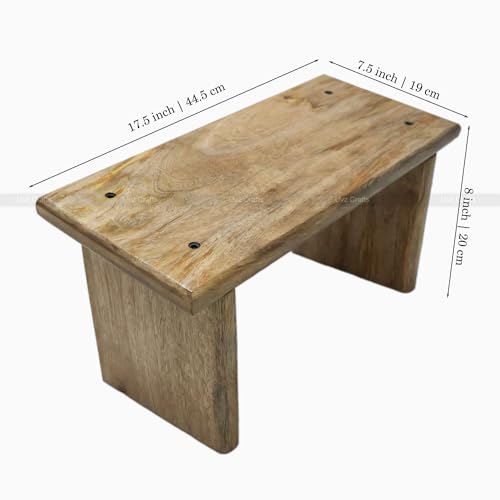 Image of Natural Wood Folding Meditation Bench - Kneeling Stool, Seiza Chair, Foldable Wooden Stool for Yoga, Prayer, and Meditation, Mango Wood
